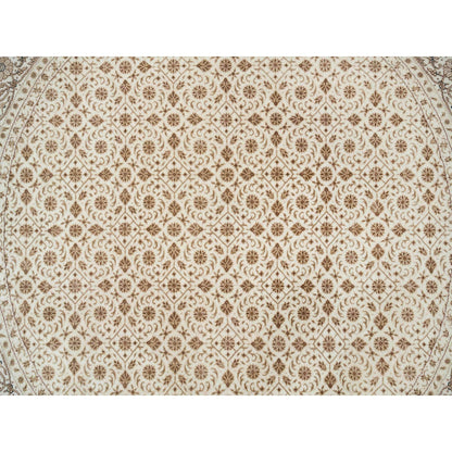 Fine Oriental Wool Hand Knotted Rug Ivory Ivory 6.3X6.3 -O065389