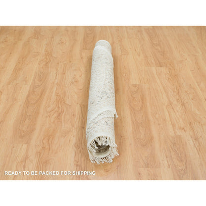 Fine Oriental Wool Hand Knotted Rug Ivory Ivory 6.3X6.3 -O065389