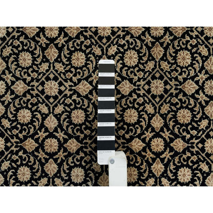 Fine Oriental Wool Hand Knotted Rug Black Ivory 4.0X6.0 -O065393