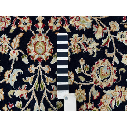 Fine Oriental Wool Hand Knotted Rug Blue Ivory 4.8X6.9 -O065408