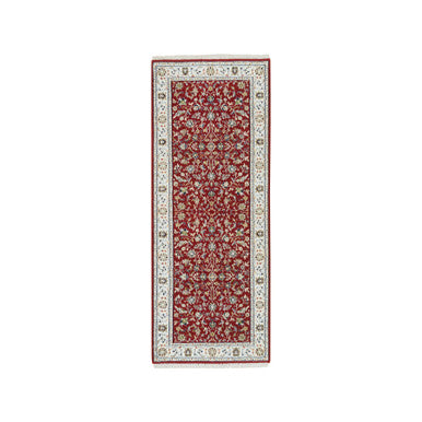Fine Oriental Wool Hand Knotted Rug Red Ivory 2.7X6.10 -O065410