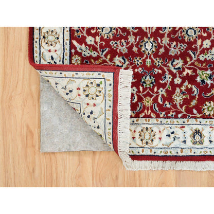 Fine Oriental Wool Hand Knotted Rug Red Ivory 2.7X6.10 -O065410