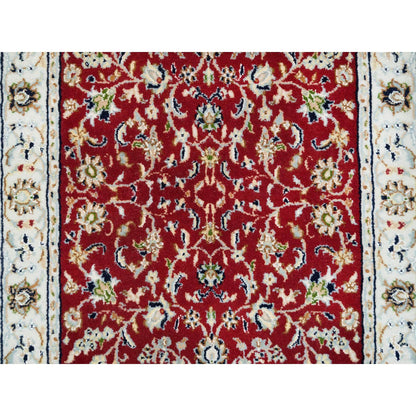 Fine Oriental Wool Hand Knotted Rug Red Ivory 2.7X6.10 -O065410