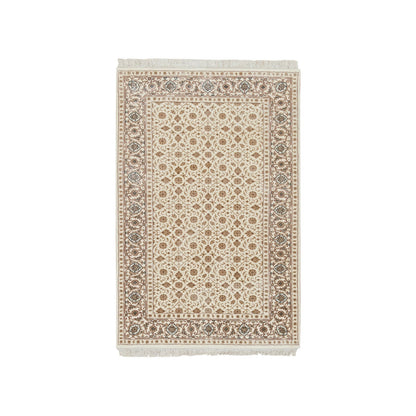 Fine Oriental Wool Hand Knotted Rug Ivory Ivory 3.0X5.0 -O065413