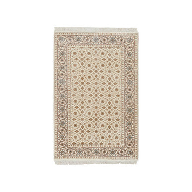 Fine Oriental Wool Hand Knotted Rug Ivory Ivory 3.0X5.0 -O065413