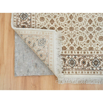 Fine Oriental Wool Hand Knotted Rug Ivory Ivory 3.0X5.0 -O065413