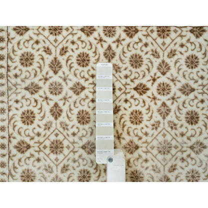 Fine Oriental Wool Hand Knotted Rug Ivory Ivory 3.0X5.0 -O065413