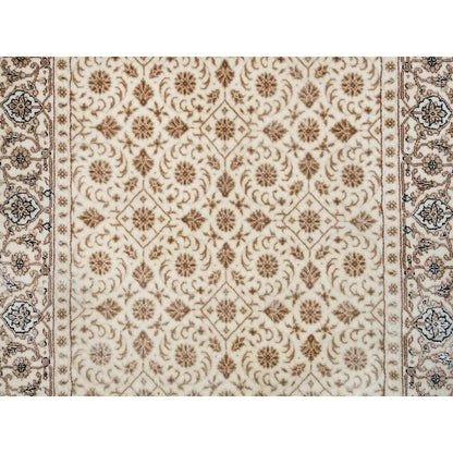 Fine Oriental Wool Hand Knotted Rug Ivory Ivory 3.0X5.0 -O065413