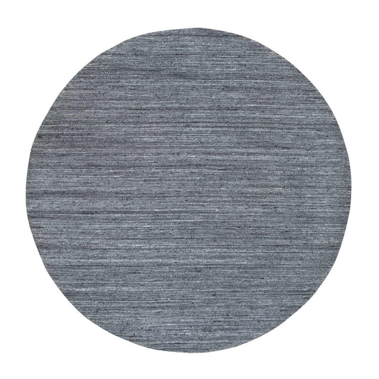 Modern and Contemporary Wool Hand Loomed Rug Grey No Border 8.0X8.0 -O065420
