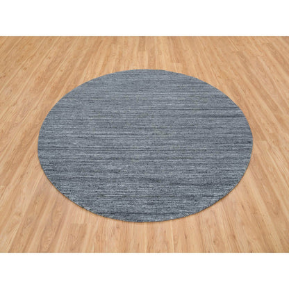 Modern and Contemporary Wool Hand Loomed Rug Grey No Border 8.0X8.0 -O065420
