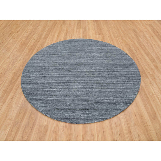 Modern and Contemporary Wool Hand Loomed Rug Grey No Border 8.0X8.0 -O065420