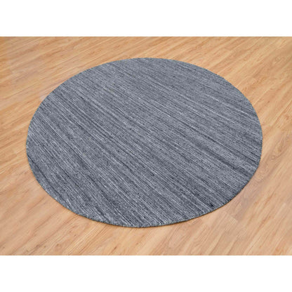 Modern and Contemporary Wool Hand Loomed Rug Grey No Border 8.0X8.0 -O065420