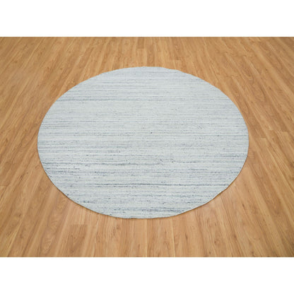 Modern and Contemporary Wool Hand Loomed Rug Ivory No Border 8.0X8.0 -O065432