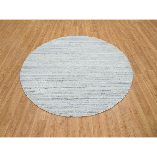Modern and Contemporary Wool Hand Loomed Rug Ivory No Border 8.0X8.0 -O065432