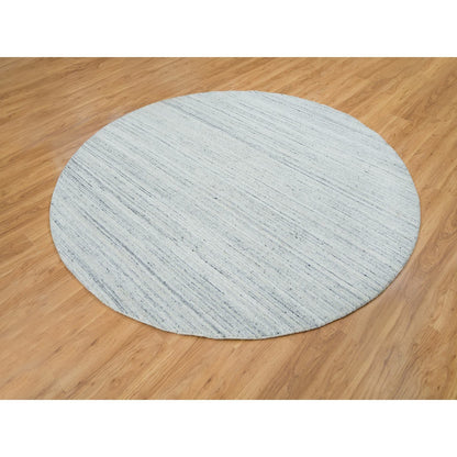 Modern and Contemporary Wool Hand Loomed Rug Ivory No Border 8.0X8.0 -O065432