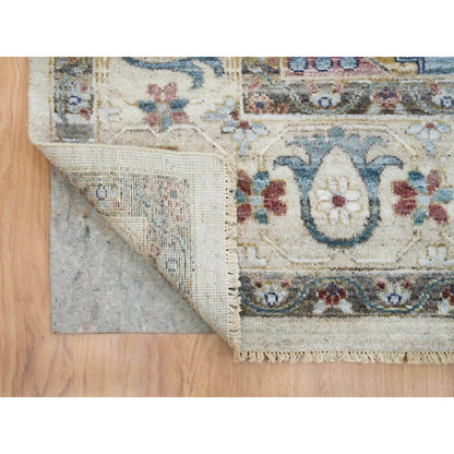 Tribal & Geometric Wool Hand Knotted Rug Ivory Ivory 9.10X13.10 -O065434
