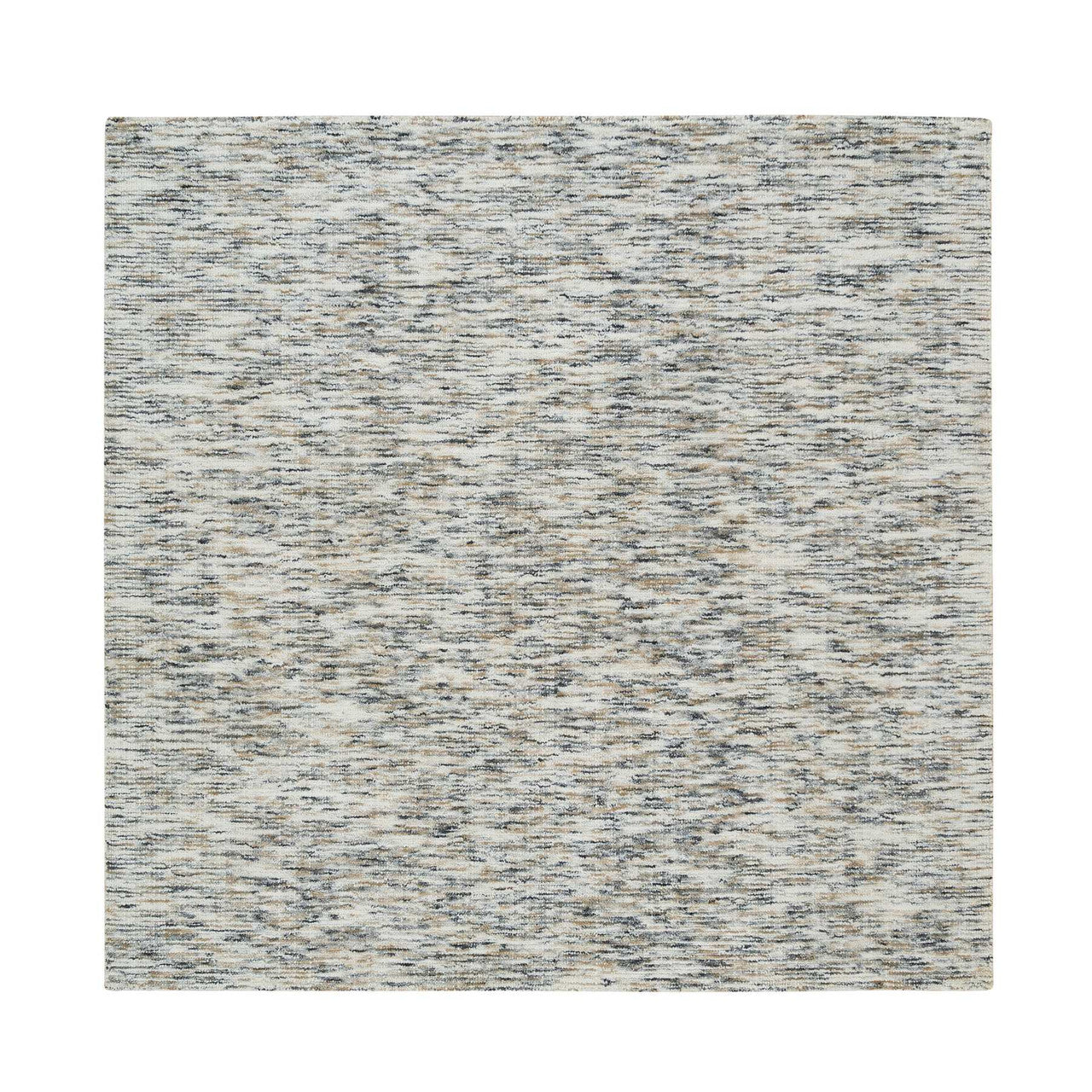 Beige 6'2" x 6'0" Modern and Contemporary Handloom Wool Rug - Sku: O065436