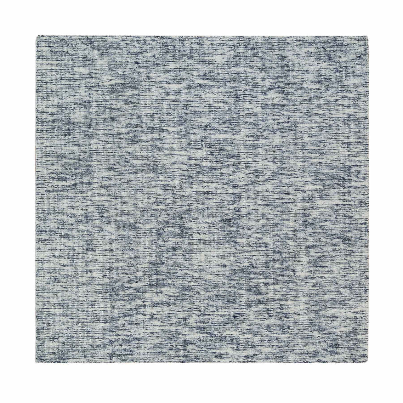 Blue 6'0" x 6'0" Modern and Contemporary Handloom Wool Rug - Sku: O065438