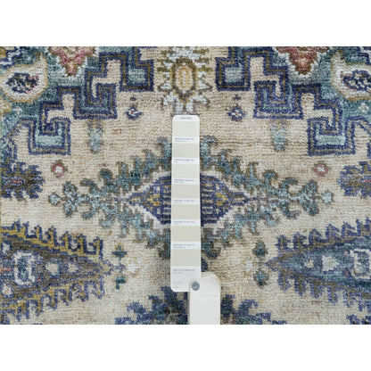 Tribal & Geometric Wool Hand Knotted Rug Ivory Ivory 2.10X5.0 -O065455