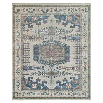 Traditional Wool Hand Knotted Rug Ivory 13.10X16.2  -O065456