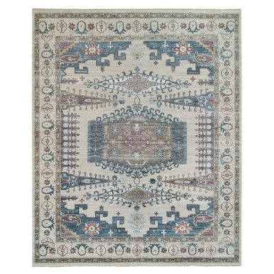 Traditional Wool Hand Knotted Rug Ivory 13.10X16.2  -O065456