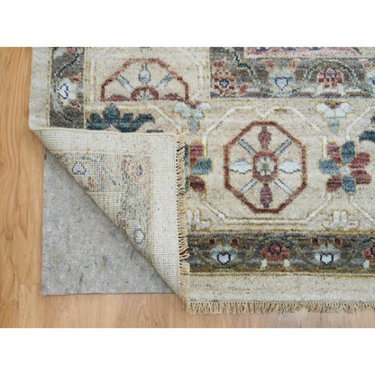 Traditional Wool Hand Knotted Rug Ivory 13.10X16.2  -O065456