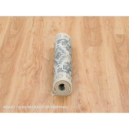 Tribal & Geometric Wool Hand Knotted Rug Ivory Ivory 2.0X3.0 -O065461