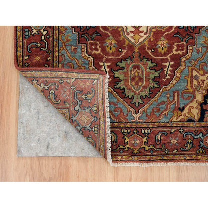 Heriz Wool Hand Knotted Rug Red Red 2.7X18.0 -O065470