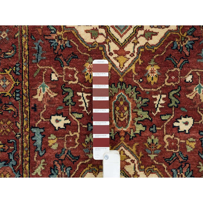 Heriz Wool Hand Knotted Rug Red Red 2.7X18.0 -O065470
