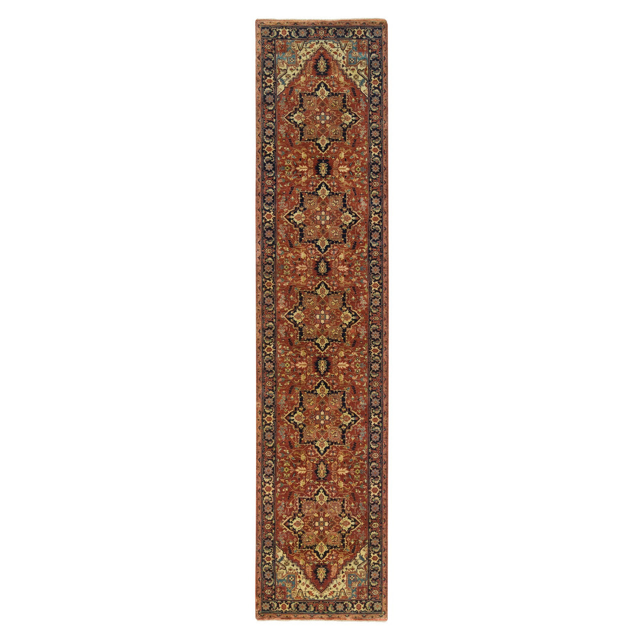 Red 2'7" x 12'1" Heriz Hand knotted Wool Rug - Sku: O065482