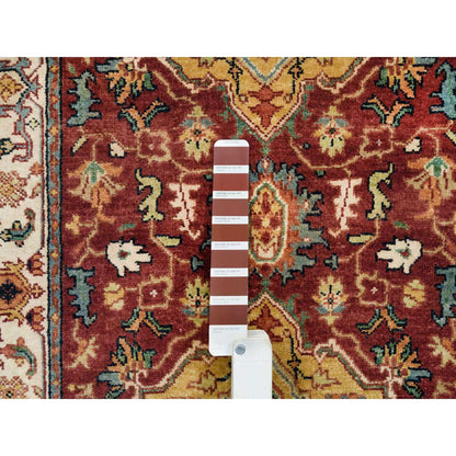 Heriz Wool Hand Knotted Rug Red Cream 2.6X23.10 -O065495