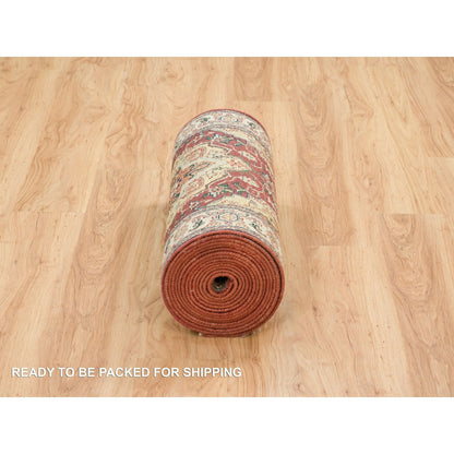 Heriz Wool Hand Knotted Rug Red Cream 2.6X23.10 -O065495