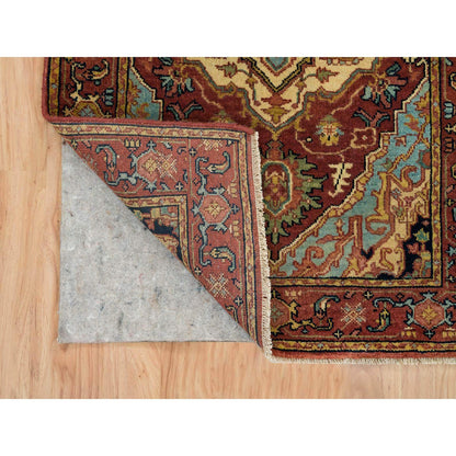 Heriz Wool Hand Knotted Rug Red Red 2.7X10.0 -O065503