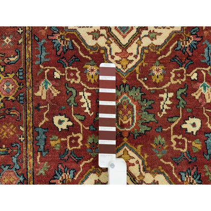 Heriz Wool Hand Knotted Rug Red Red 2.7X10.0 -O065503