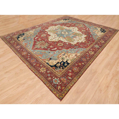 Heriz Wool Hand Knotted Rug Red Red 12.0X15.2 -O065509