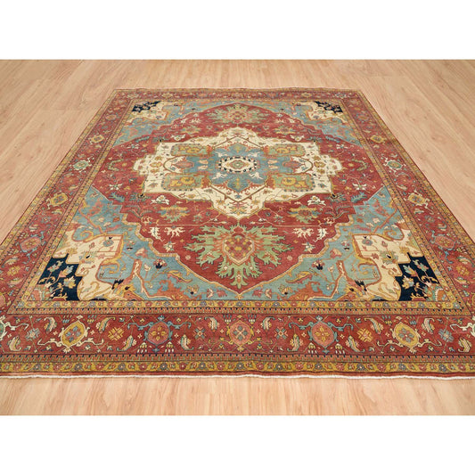 Heriz Wool Hand Knotted Rug Red Red 12.1X12.2 -O065510
