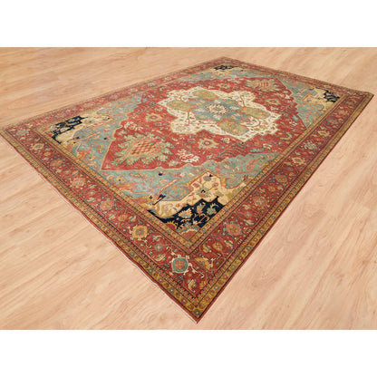 Heriz Wool Hand Knotted Rug Red Red 12.1X18.2 -O065511