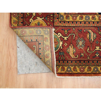 Heriz Wool Hand Knotted Rug Red Red 12.1X18.2 -O065511