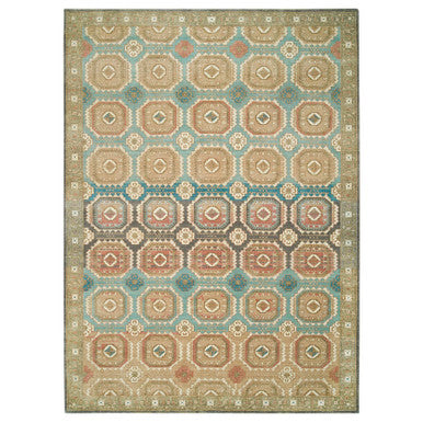 Transitional Wool Hand Knotted Rug Green Olive Green 10.0X14.0 -O065539