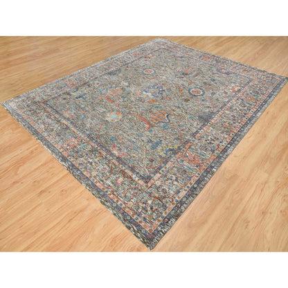 Transitional Wool & Silk Hand Knotted Rug Brown Brown 8.0X10.1 -O065546