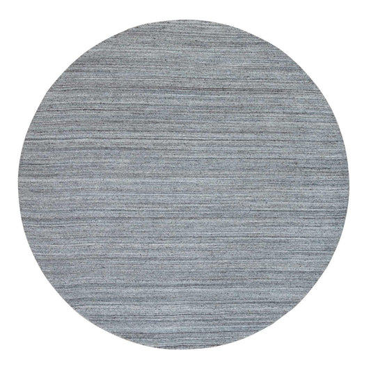 Modern and Contemporary Wool Hand Loomed Rug Grey No Border 8.0X8.0 -O065552