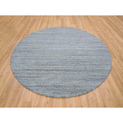 Modern and Contemporary Wool Hand Loomed Rug Grey No Border 8.0X8.0 -O065552