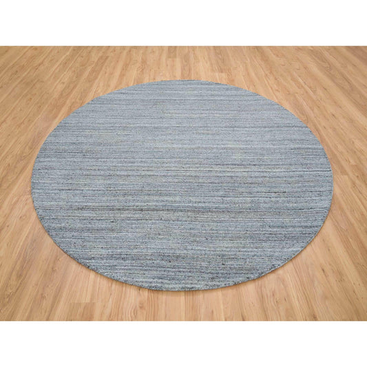 Modern and Contemporary Wool Hand Loomed Rug Grey No Border 8.0X8.0 -O065552