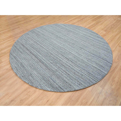 Modern and Contemporary Wool Hand Loomed Rug Grey No Border 8.0X8.0 -O065552