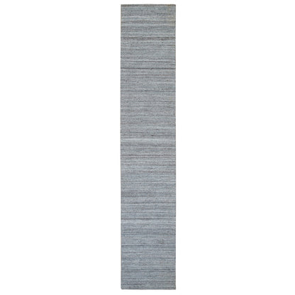 Modern and Contemporary Wool Hand Loomed Rug Grey No Border 2.7X14.0 -O065556