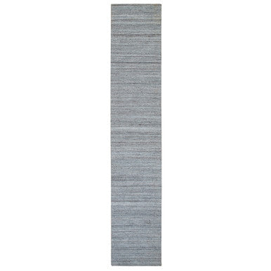 Modern and Contemporary Wool Hand Loomed Rug Grey No Border 2.7X14.0 -O065556