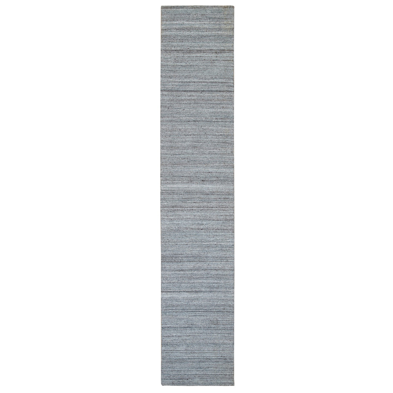 Gray 2'7" x 14'0" Modern and Contemporary Handloom Wool Rug - Sku: O065557
