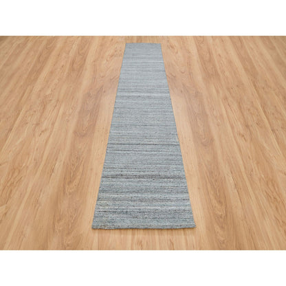 Modern and Contemporary Wool Hand Loomed Rug Grey No Border 2.7X14.0 -O065557