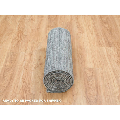 Modern and Contemporary Wool Hand Loomed Rug Grey No Border 2.7X14.0 -O065557