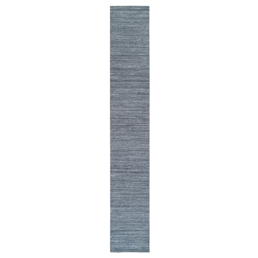Modern and Contemporary Wool Hand Loomed Rug Grey No Border 2.6X15.10 -O065565
